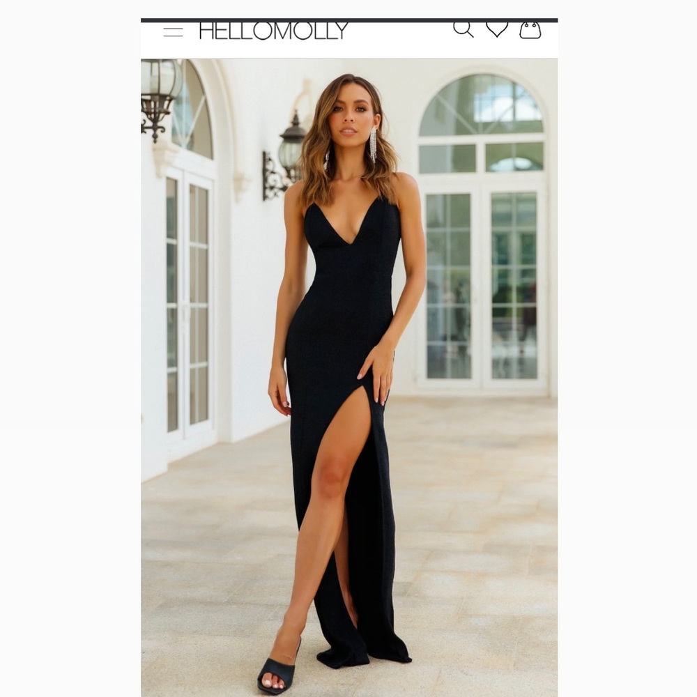 HELLO MOLLY DEAR EMILIA BLACK METALLIC DRESS XS